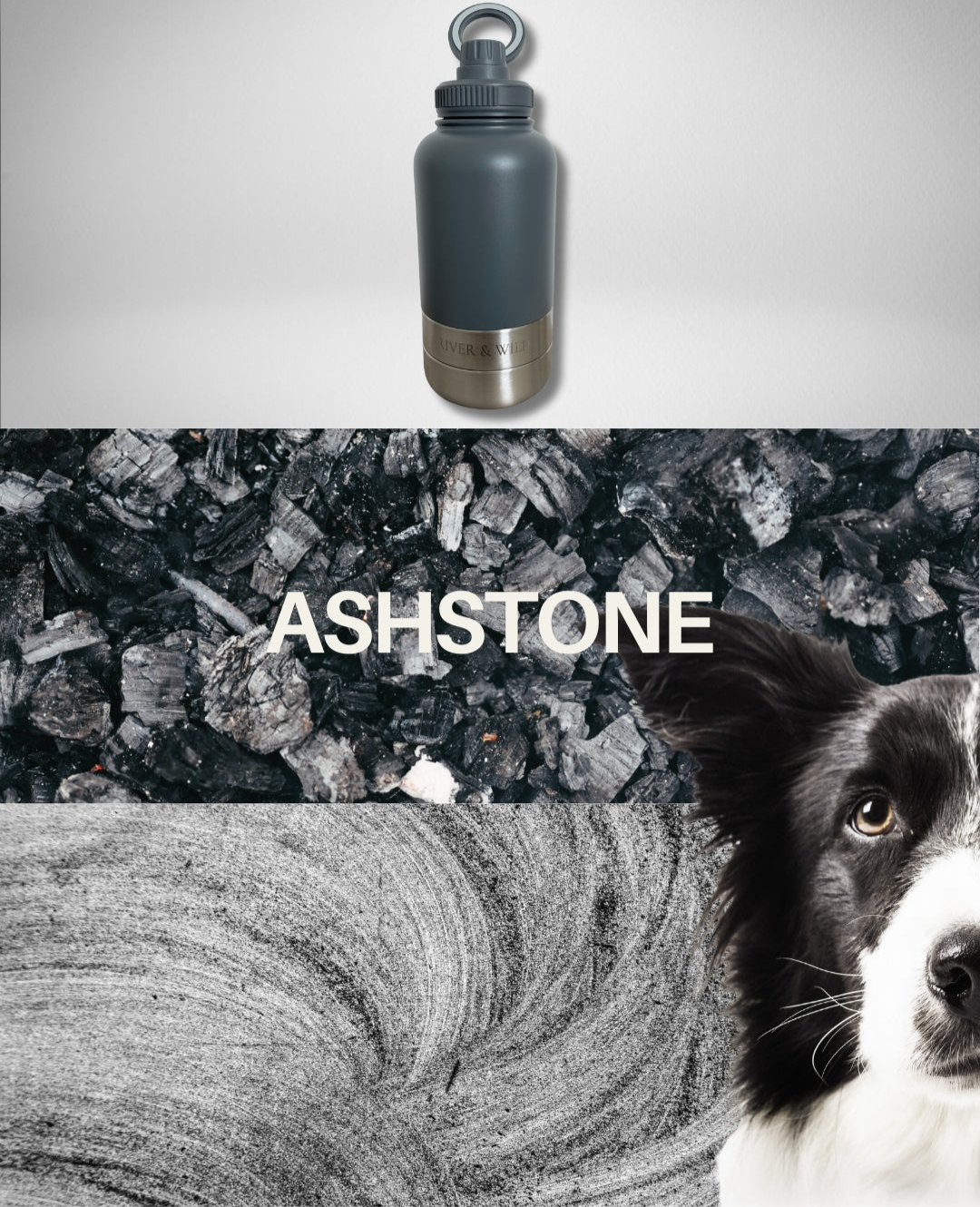 BARK & BOTTLE 3-in-1 Pet Travel Bottle - Ashstone
