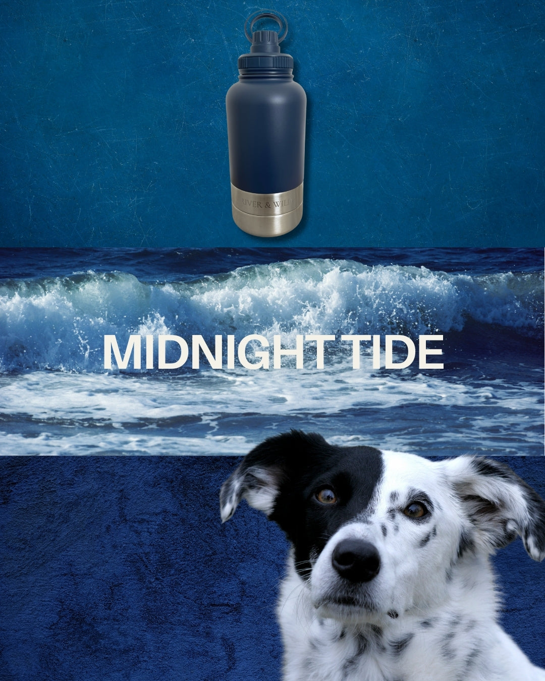 BARK & BOTTLE 3-in-1 Pet Travel Bottle - MIDNIGHT TIDE