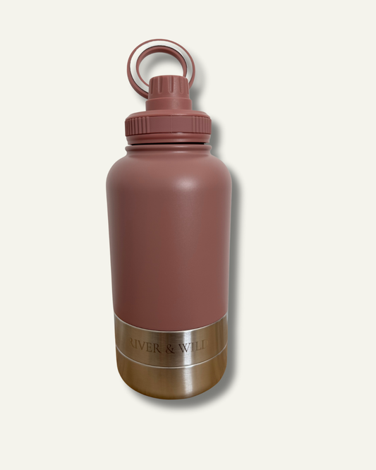 BARK & BOTTLE 3-in-1 Pet Travel Bottle - Rosewood
