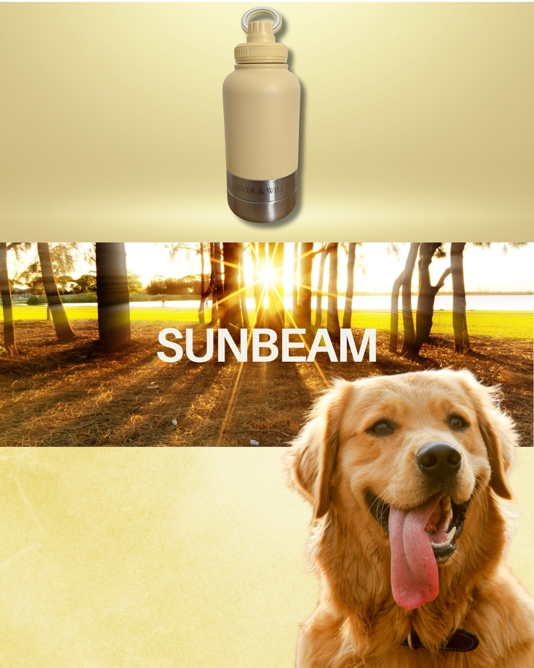 BARK & BOTTLE 3-in-1 Pet Travel Bottle - Sunbeam