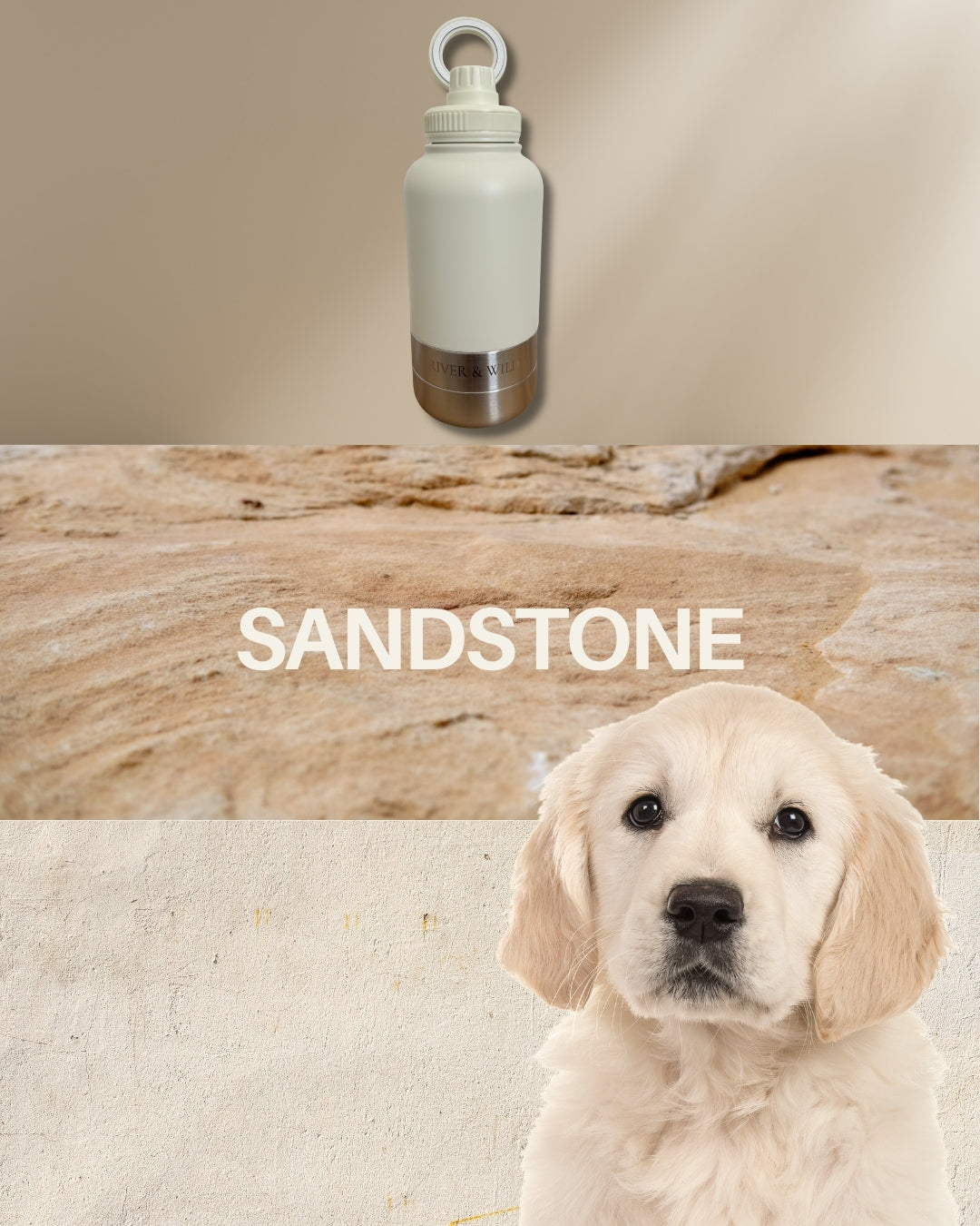 BARK & BOTTLE 3-in-1 Pet Travel Bottle - Sandstone